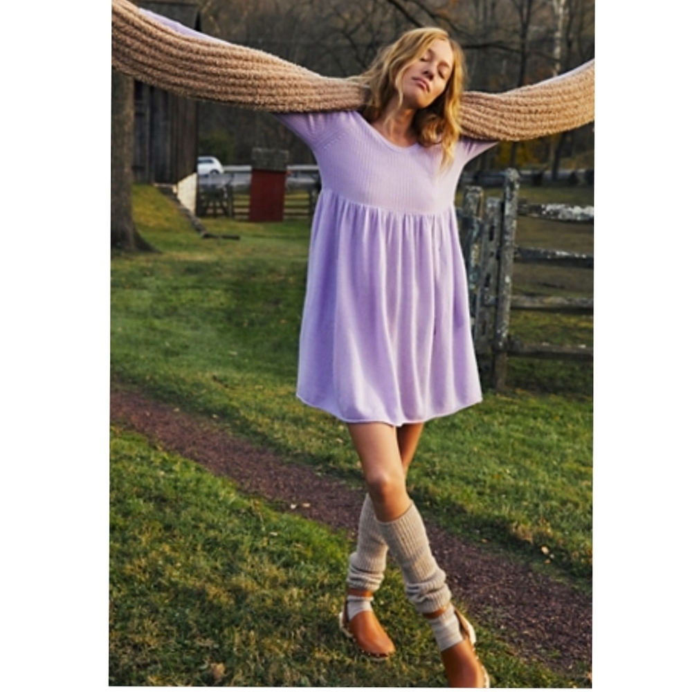 Free People NWOT Luxe Sweater Babydoll Dress